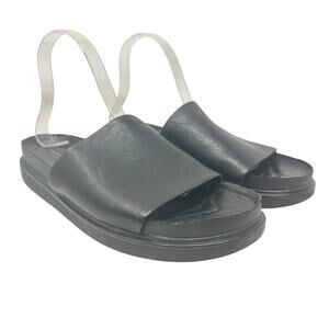 Vagabond Erin Leather Slide Sandals Chunky‎ Platform Black Size 41 US 11